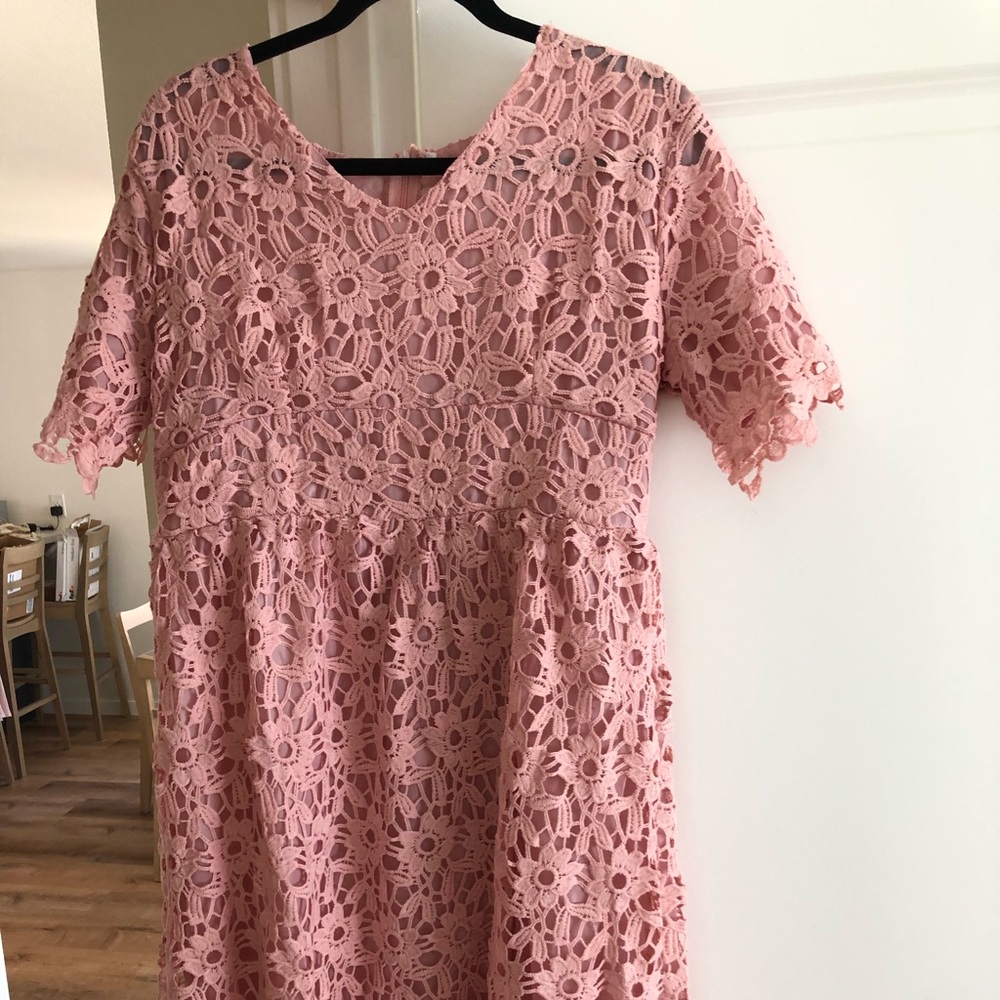 Pink lace flower dress